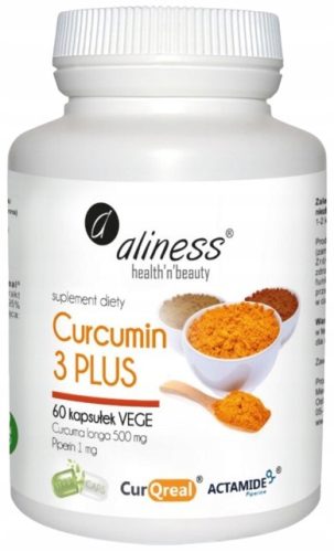Aliness Curcumin 3 PLUS s kurkumo in piperinom, 60 kapsul - Naravni Antioksidant