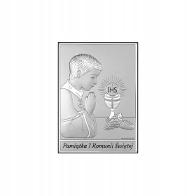  Slika Prvo sveto obhajilo srebrna 9x13 cm