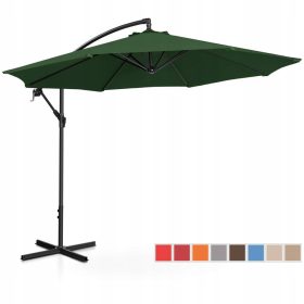 Parasol za vrt z gibljivo roko, zelen, 300 x 262 cm