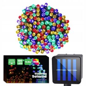 Goldlux solarna girlanda s 100 barvnimi LED lučkami za vrt