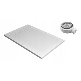 Bela pravokotna tuš kabina Radaway Teos F 90x80 cm