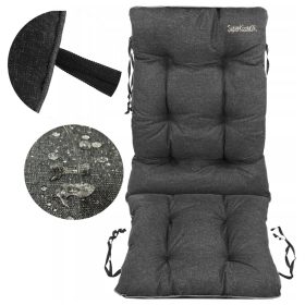 Vrtna blazina za stol 48x48x75 črna platnena