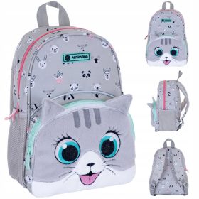   AstraBag Kitty the Cute Plecak za Deklice Sive in Srebrne Barve