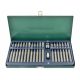Set orodja Jonnesway S29H4140S za 10 mm v vseh 40 kosih, primeren za vsakodnevno uporabo. Ta visokokakovosten set vključuje različne vrste končnikov, kot so HEX, Spline in Torx, izdelani iz kroma in v