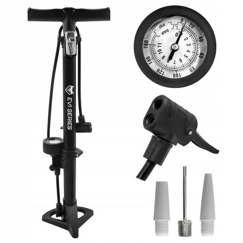 PRO BIKE PUMP z manometrom - črna talna črpalka za kolo