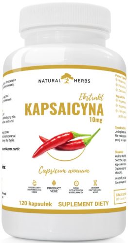 Kapsaicyna z prebiotikom Inulina in ekstraktom Cayenne - 120 kapsul za vegane
