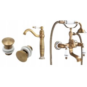 Baterija za kad Old Retro, zlata medenina