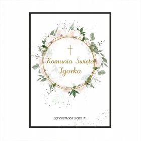   Personalizirana dobrodošlica za prvo obhajilo, cvetlični motiv, format A3, prilagoditev imena in datuma obhajila, možnost personalizacije besedila. Plakati se izdelujejo ročno, primerni tudi za druge 