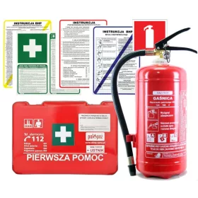   Zakonsko zahtevan srednji komplet za prvo pomoč in gasilni aparat za podjetja