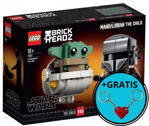 LEGO BrickHeadz 75317 Mandalorec in otrok + breloc za ključe LEGO srce