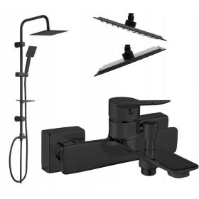 Laveo Drop luksuzna tuš garnitura s črno armaturo za kad