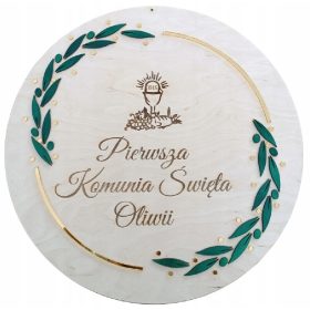 Krog Napis na steni Prvo obhajilo 60 cm