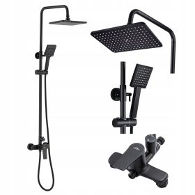 Tuš set, črn dežni tuš