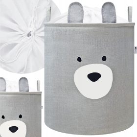 SIPO XXL Koš za igrače Premium Medved Bloki, Sivo Siva