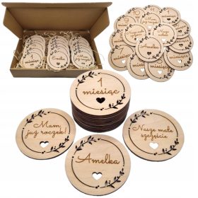 Otroški leseni mesečni album za dojenčke