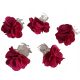 Roza in vijolične kravje lasnice s cvetličnim obročem za lase - komplet 5 kosov, barva fuksija S37