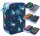 CoolPack Jumper 3 EQUIPMENT šolska peresnica s tremi predelki za otroke moder samorog 22×15×7 cm