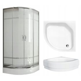   Tuš kabina Sanplast NEVIDA dvokrilna, drsna 80 x 80 cm + polkrožna tuš kad Besco Diper 2 80 x 80 cm