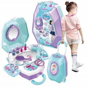   Otroska toaletna mizica na kolesih za ustvarjalno igro s kozmetiko in nakitom