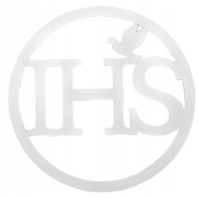   Dekorativni krog za prvo sveto obhajilo IHS, bel 36 cm dekoracija