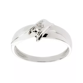 Pristan z belim zlatom 585 z diamantom 0,08 ct