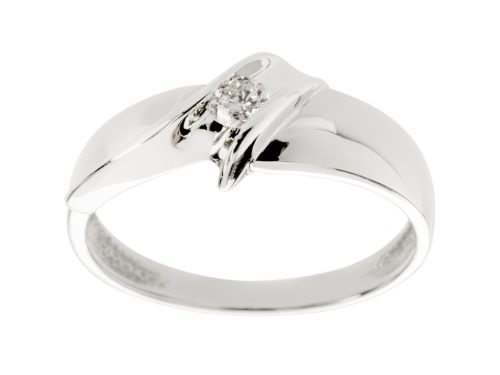 Pristan z belim zlatom 585 z diamantom 0,08 ct
