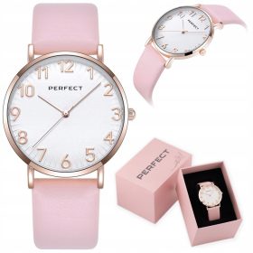   PERFEKTNA ŽENSKA URA BELLA + ŠKATLA + GRAVIRANJE številk na klasičnem usnjenem paščku