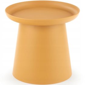 Okrogla klubsk mizica Alexis v barvi gorčice, premer 50 cm