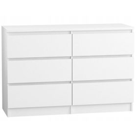 Predalnik Bela Eleganca 120 cm 6 Sodobnih Szuflad