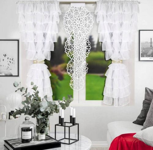 Elegantna zavesa z volančki in panelom 300 cm x 160