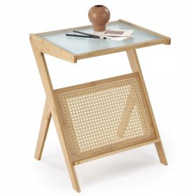   Pravokotna klub mizica Halmar Flora 45 x 46 x 56 cm, odtenki rjave