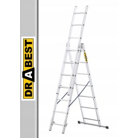 Drabest lestev 4,23 m aluminij 3 x 7 do 150 kg
