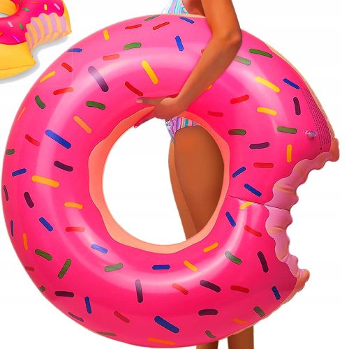 Napihljiv obroč za kopanje Donut 120 cm roza