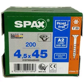 Vijaki za les Spax 4,5 x 45 mm 200 kos