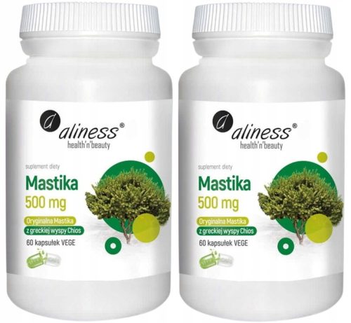 Aliness Mastika 500mg - Naravna Smola Pistacije za Zdravje in Dobro Počutje, 60 Kapsul