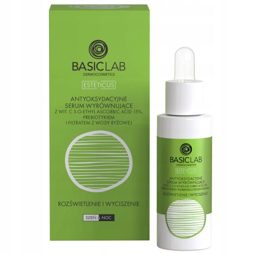 BasicLab večnamenski serum z vitaminom C 15% za osvetlitev in pomiritev kože 30 ml