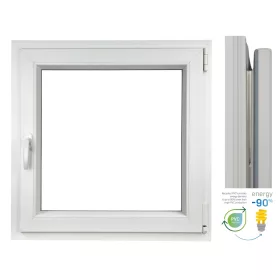 OKNO PVC 600 x 600 z mikro prezračevanjem in belo barvo