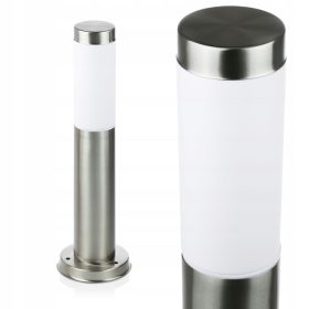 Okrogli vrtni stebriček Interlook E27, 45 cm, srebrn