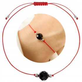 rna turmalinska zapestnica v srebrni škatli 925