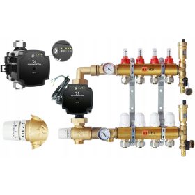 Razdelilnik za talno ogrevanje s 2 obvodoma