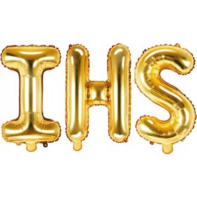 Zlati Baloni Dekorativne Črke IHS za Sveti Obhajilo 100cm