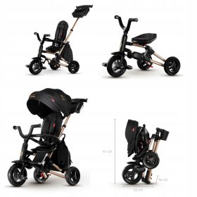 Qplay tricikel NOVA+ RUBBER Zlata Czrna