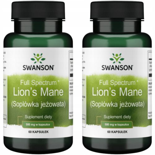 Swanson Soplówka Ježowata - Kapsułki zGrzybem Lwia Grzywa (Hericium erinaceus), 500mg