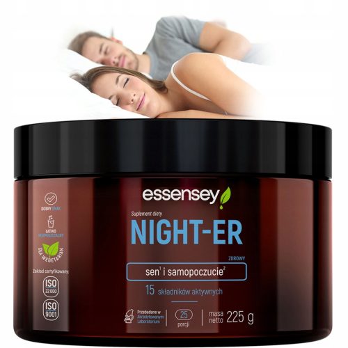 Essensey Night-er: Dopolnilo z 15 aktivnimi sestavinami za zdravo spanje - 225g