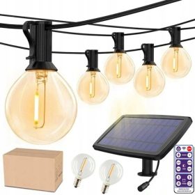   Girlanda solarna vrtna svetilka 7,6m 25 LED za teraso, balkon - 3W z daljinskim upravljanjem