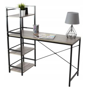   BIURKO INDUSTRIALNE LOFT ČRNO RAČUNALNIŠKO BIURKO 120 cm SONOMA HRAST VELIKA