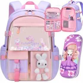   olski nahrbtnik Bunny Brokat 180 stopinj za deklice 1.-3. razred