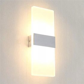   GOECO LED vrtna stenska svetilka s srebrnim modernim dizajnom 12W 3000K