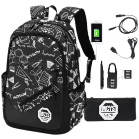   Plečak za šolo s svetlečim etuijem za mladostnike USB 37l Bergens1