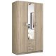 Moderne garderobna omara z ogledalom 120 x 205 x 52 cm hrast sonoma
